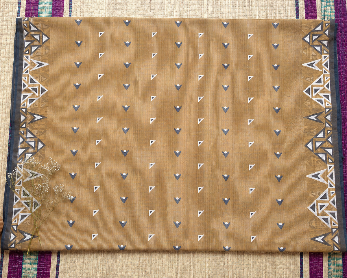 Mitti Neel Handwoven Jamdani Saree