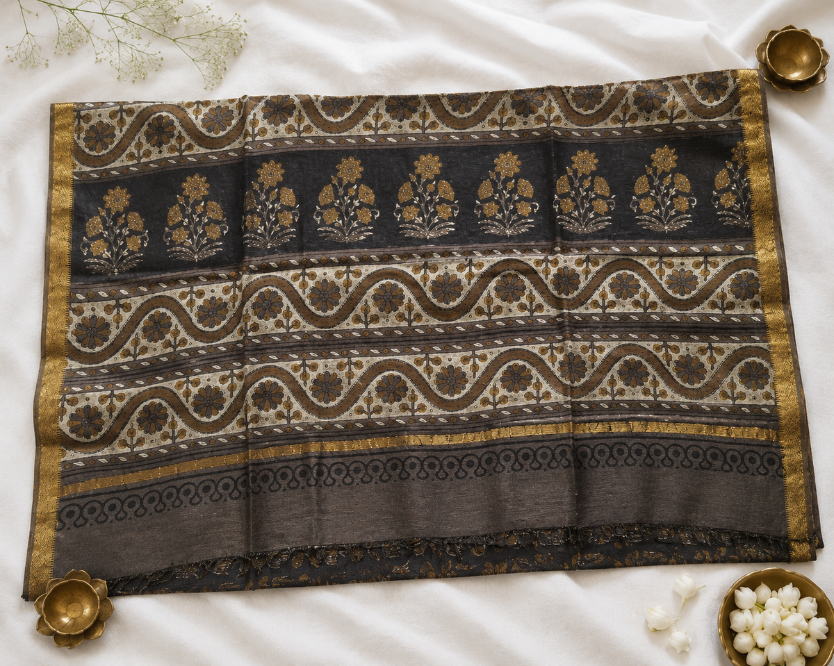 Charcoal Black Lotus Maheshwari