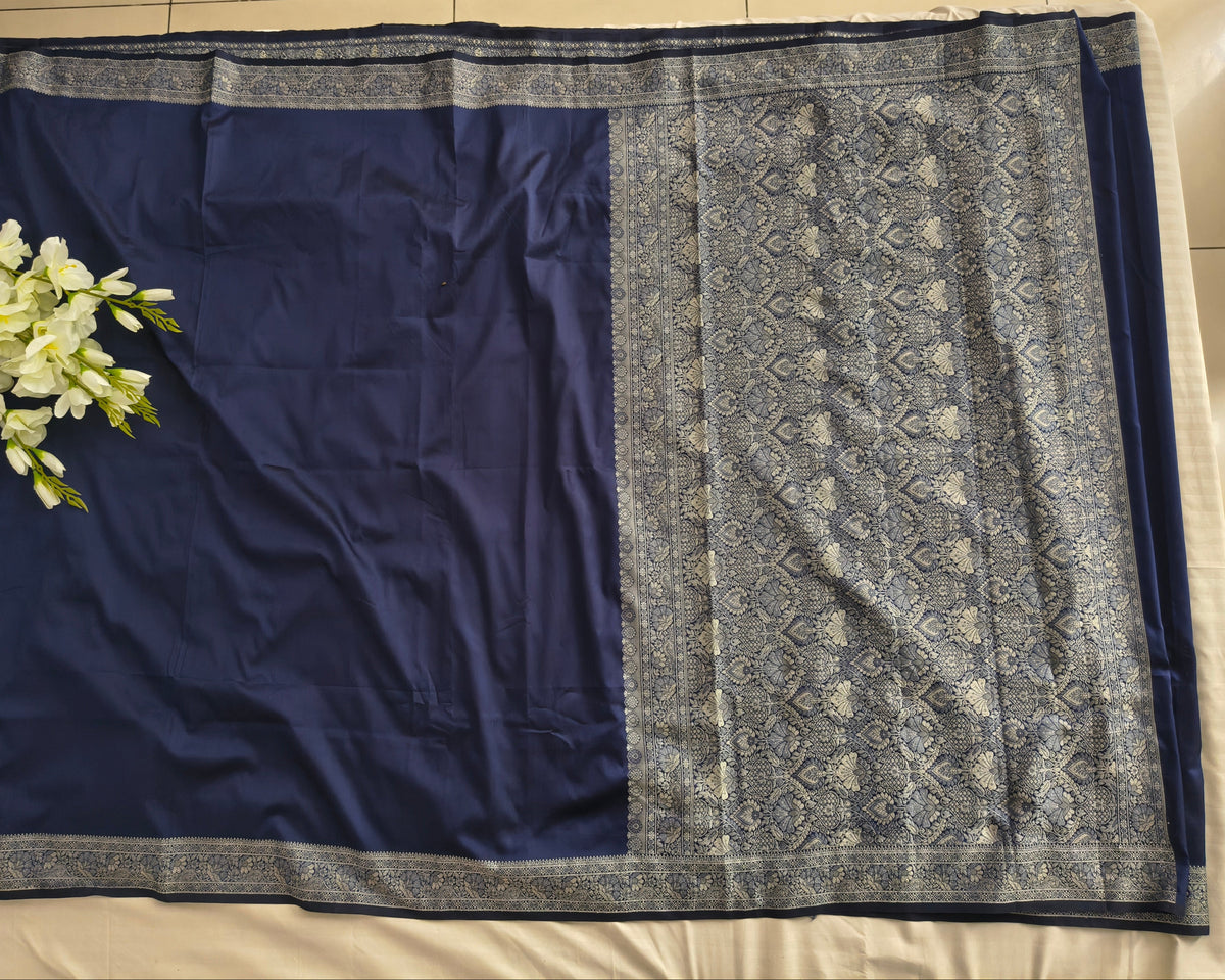 Classic Blue Brocade Saree