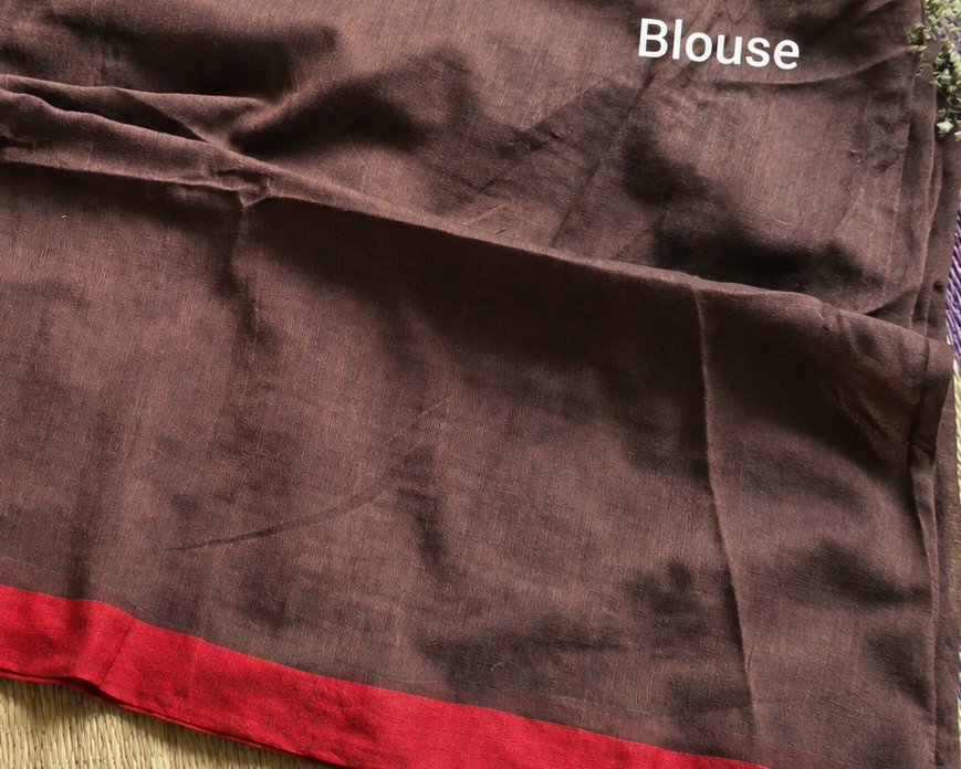 Brown Jamdani Handloom Mul Cotton