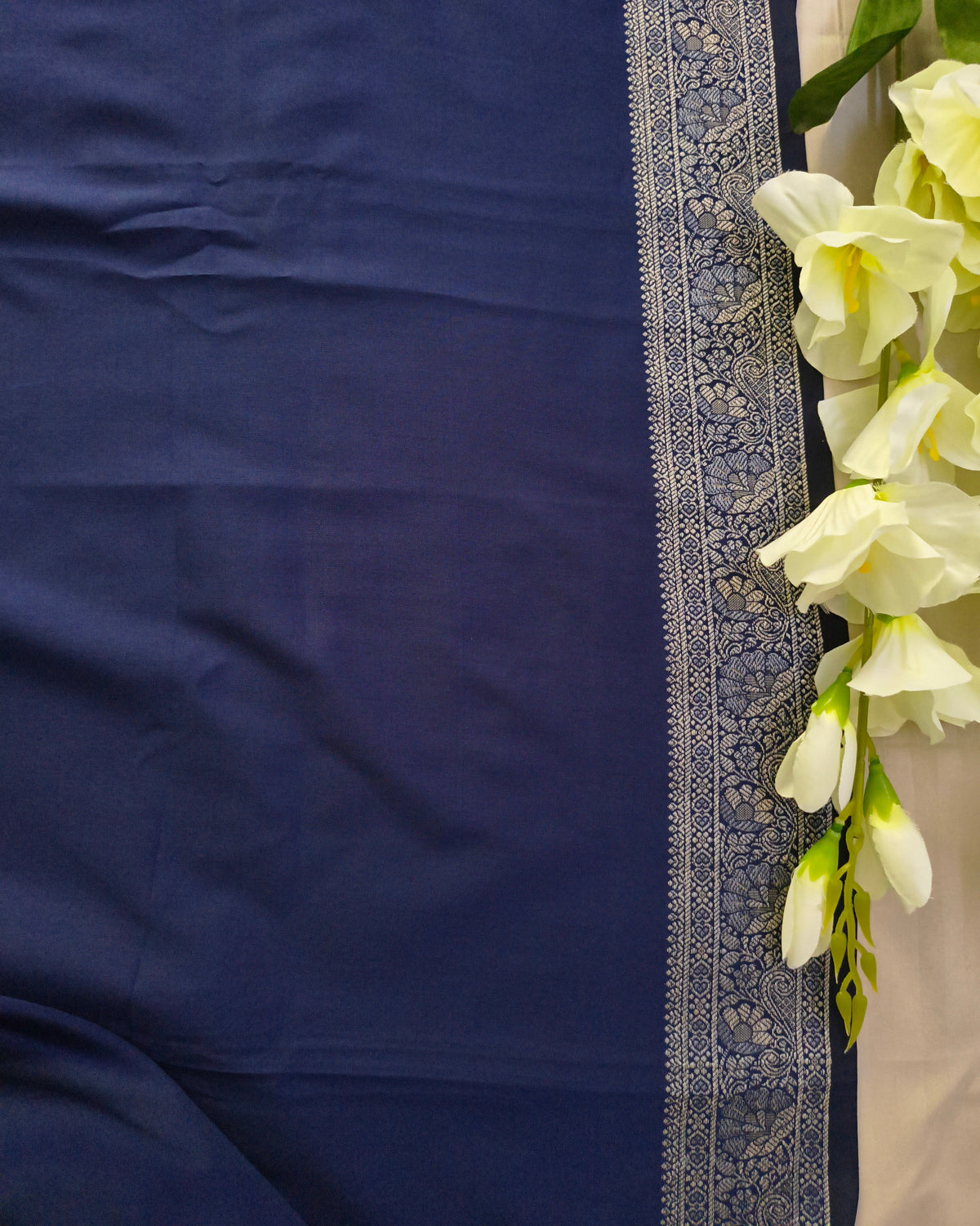 Classic Blue Brocade Saree