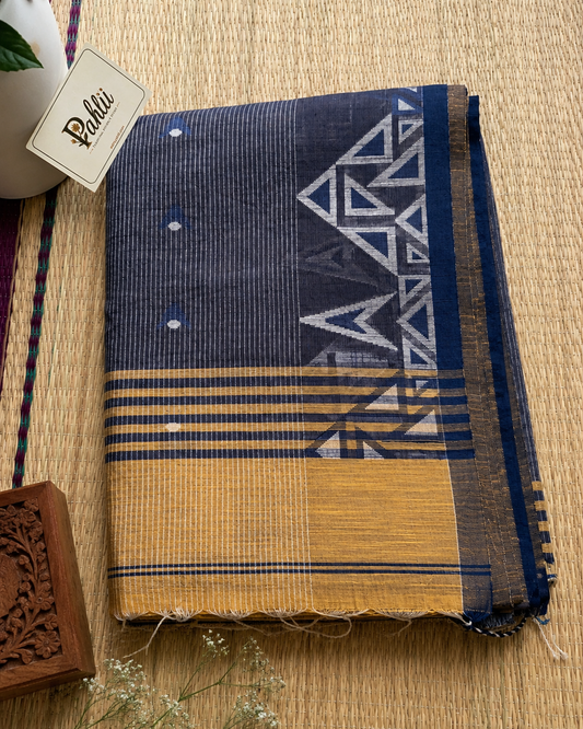 Mitti Neel Handwoven Jamdani Saree