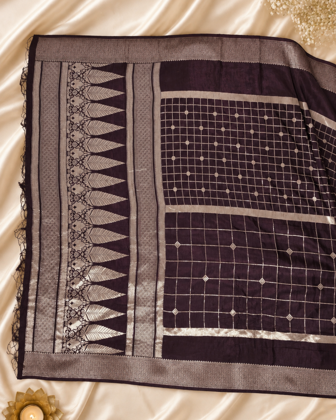 Imperial Wine Silk Saree