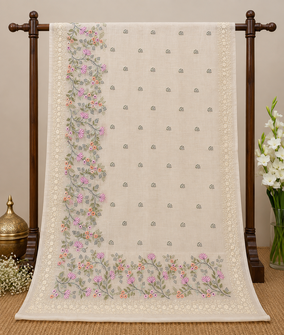 Ivory Grace Semi Tussar Saree