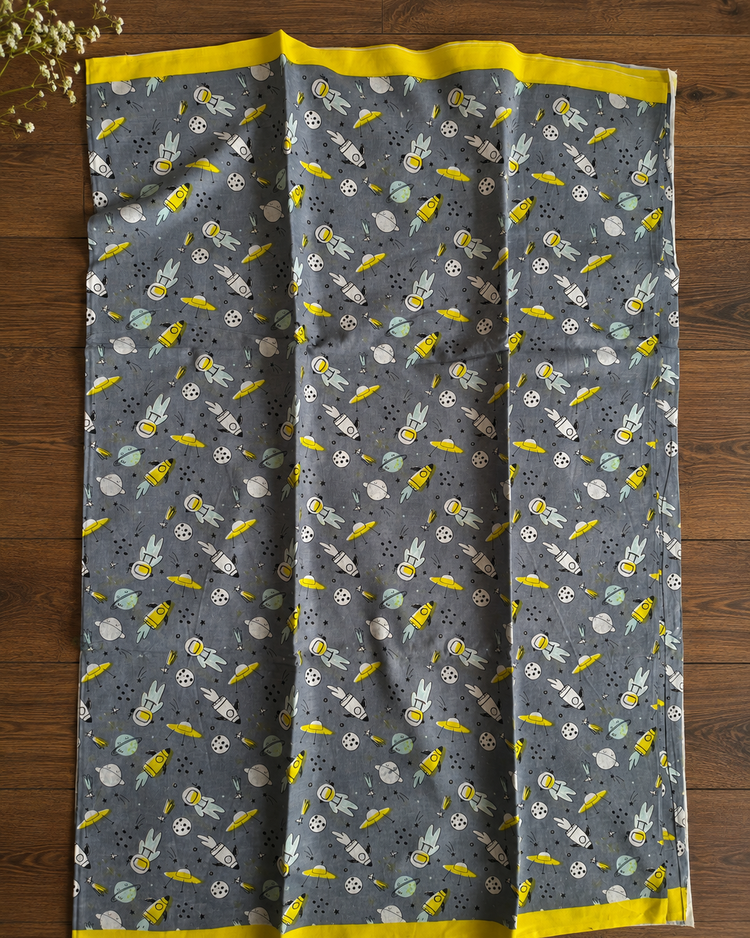 Cosmic Trails Hand block Cotton Saree
