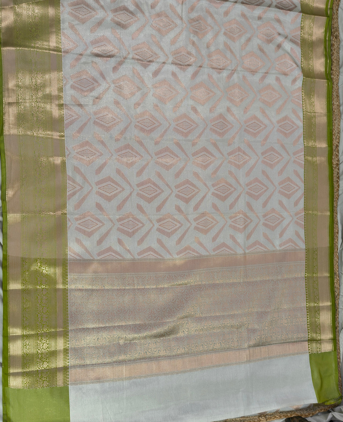 Ivory Gold Festive Tissue Saree