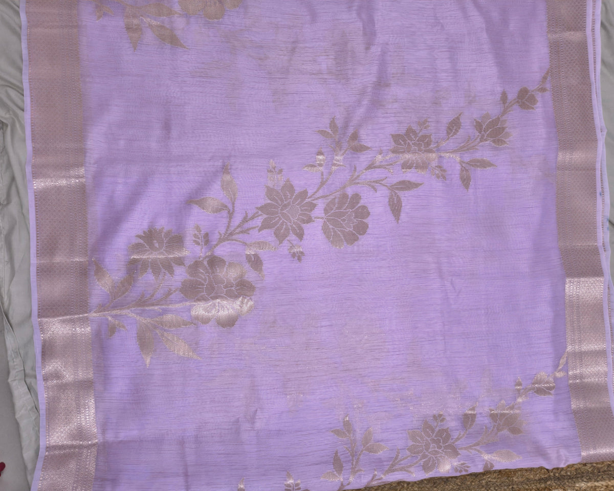 Lavender Zari Bloom Saree