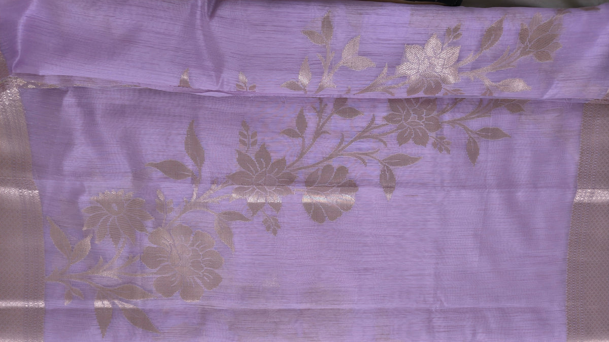 Lavender Zari Bloom Saree