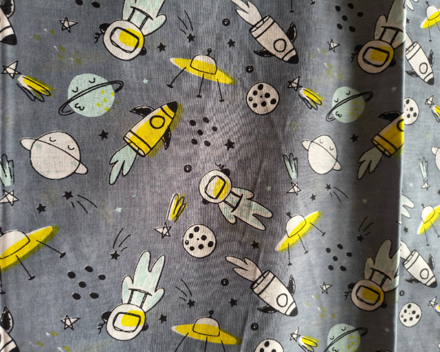 Cosmic Trails Hand block Cotton Saree