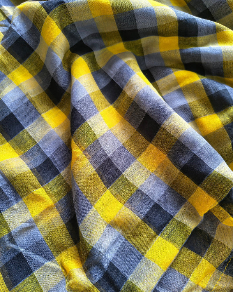 Sunshine Check Handloom Mul Cotton
