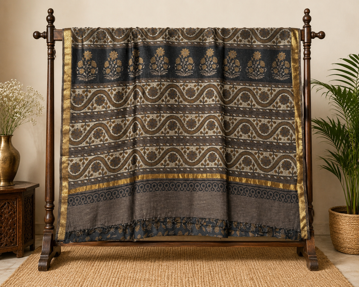 Charcoal Black Lotus Maheshwari