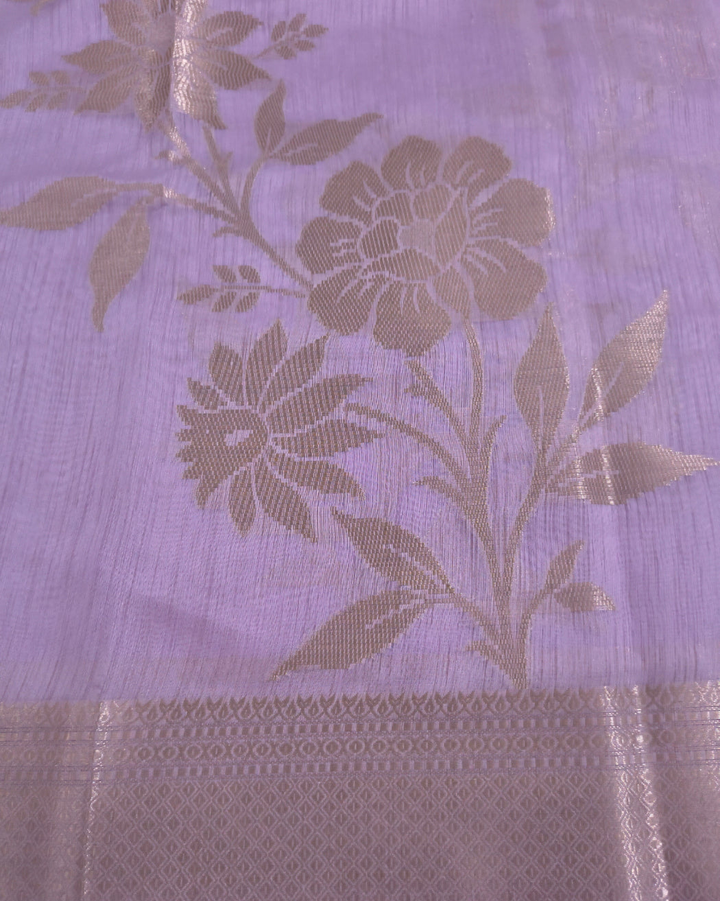 Lavender Zari Bloom Saree