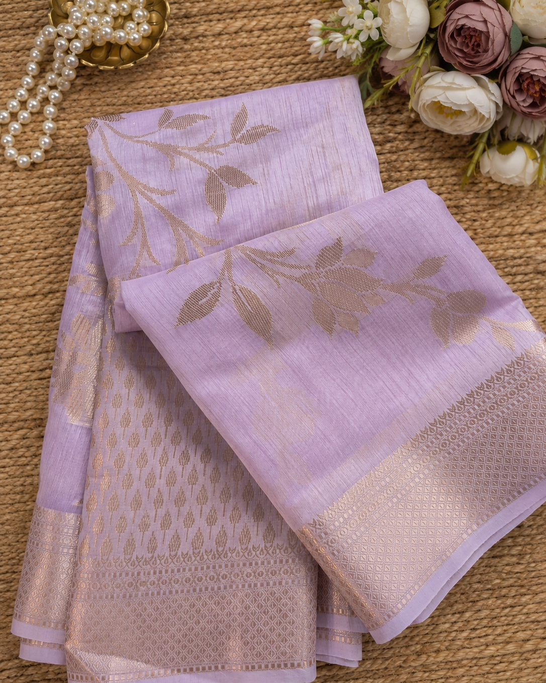 Lavender Zari Bloom Saree