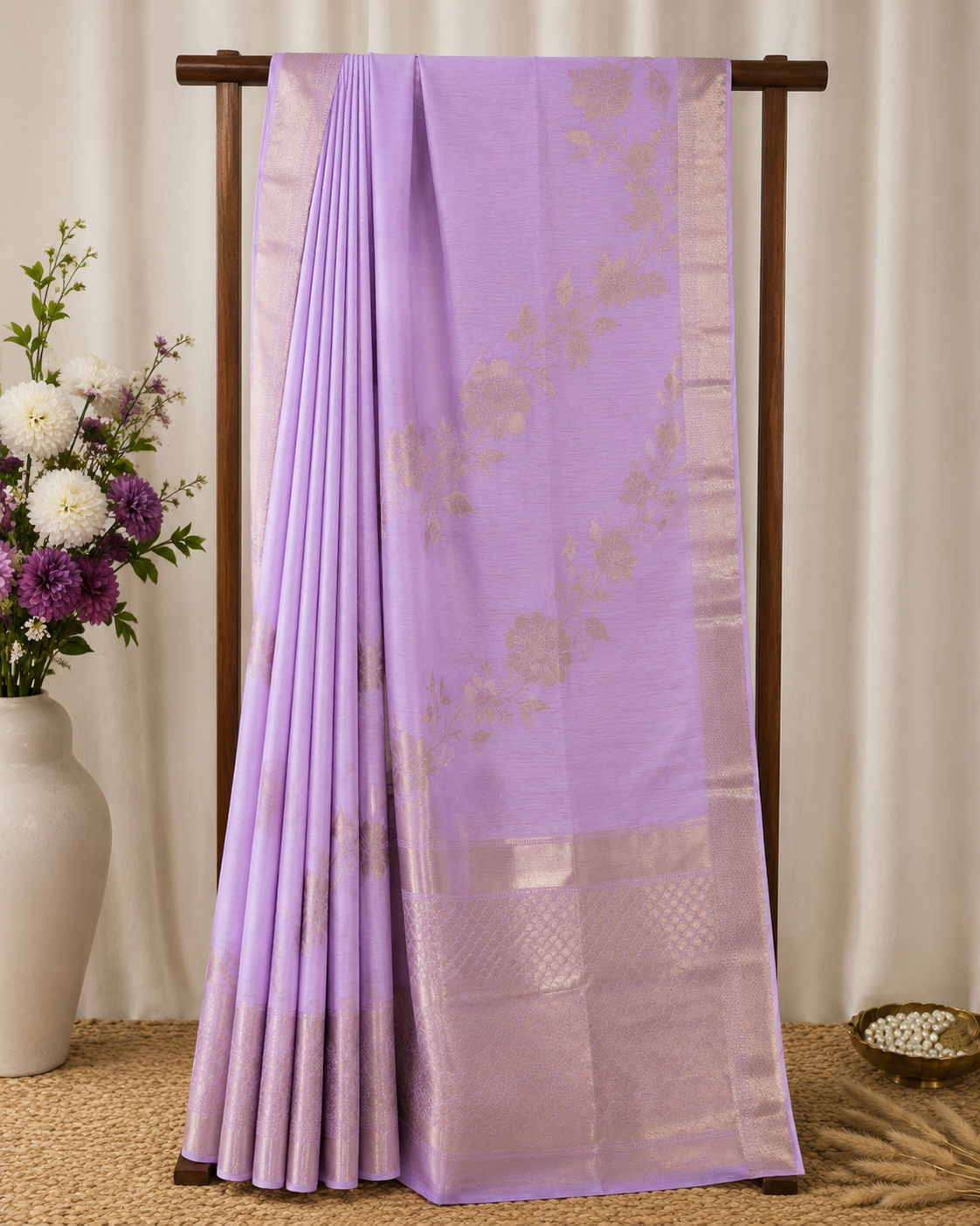 Lavender Zari Bloom Saree