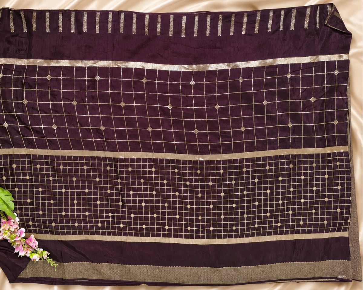 Imperial Wine Silk Saree
