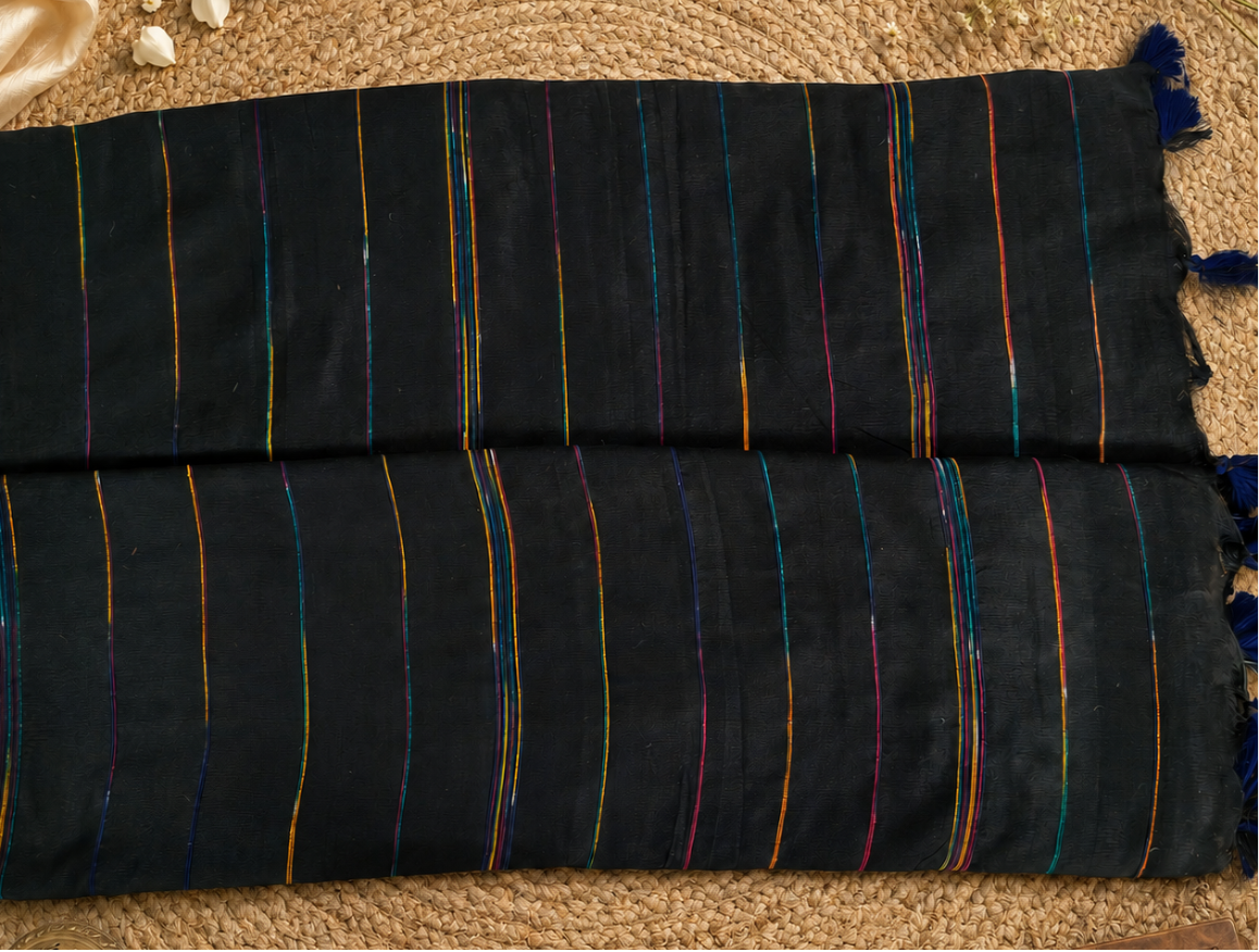Office Chic Black Cotton Saree