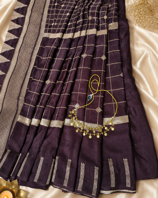 Imperial Wine Silk Saree