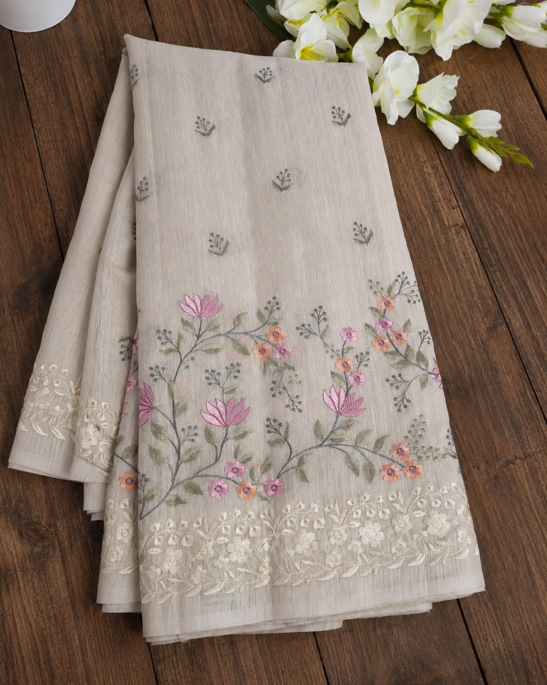 Ivory Grace Semi Tussar Saree