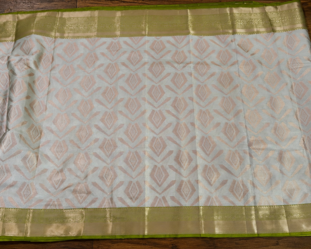 Ivory Gold Festive Tissue Saree