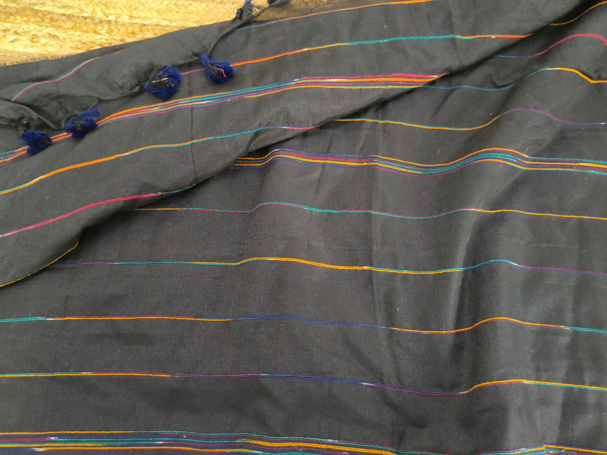 Office Chic Black Cotton Saree