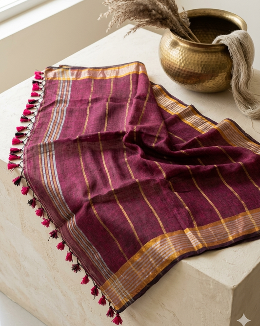 Wine Heritage Pure Linen Handloom