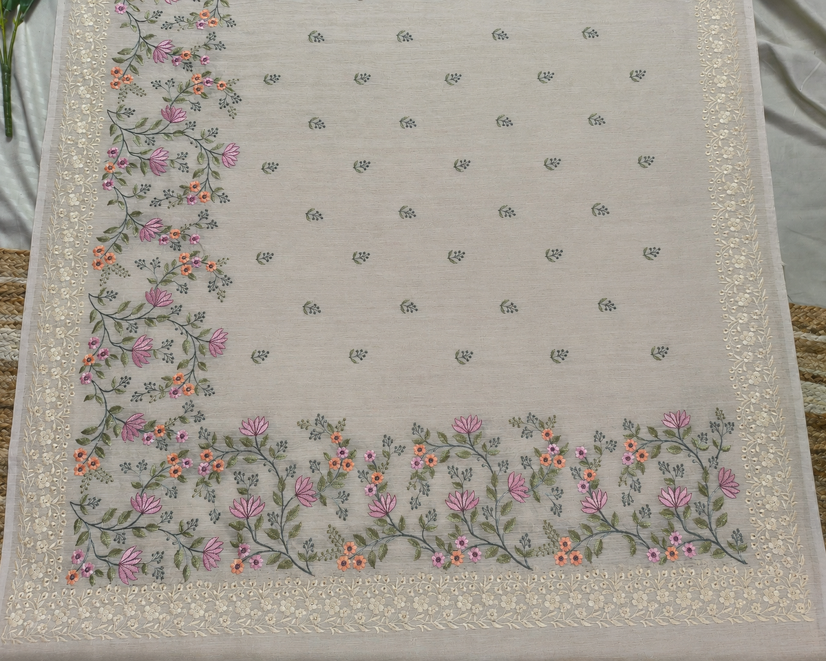 Ivory Grace Semi Tussar Saree